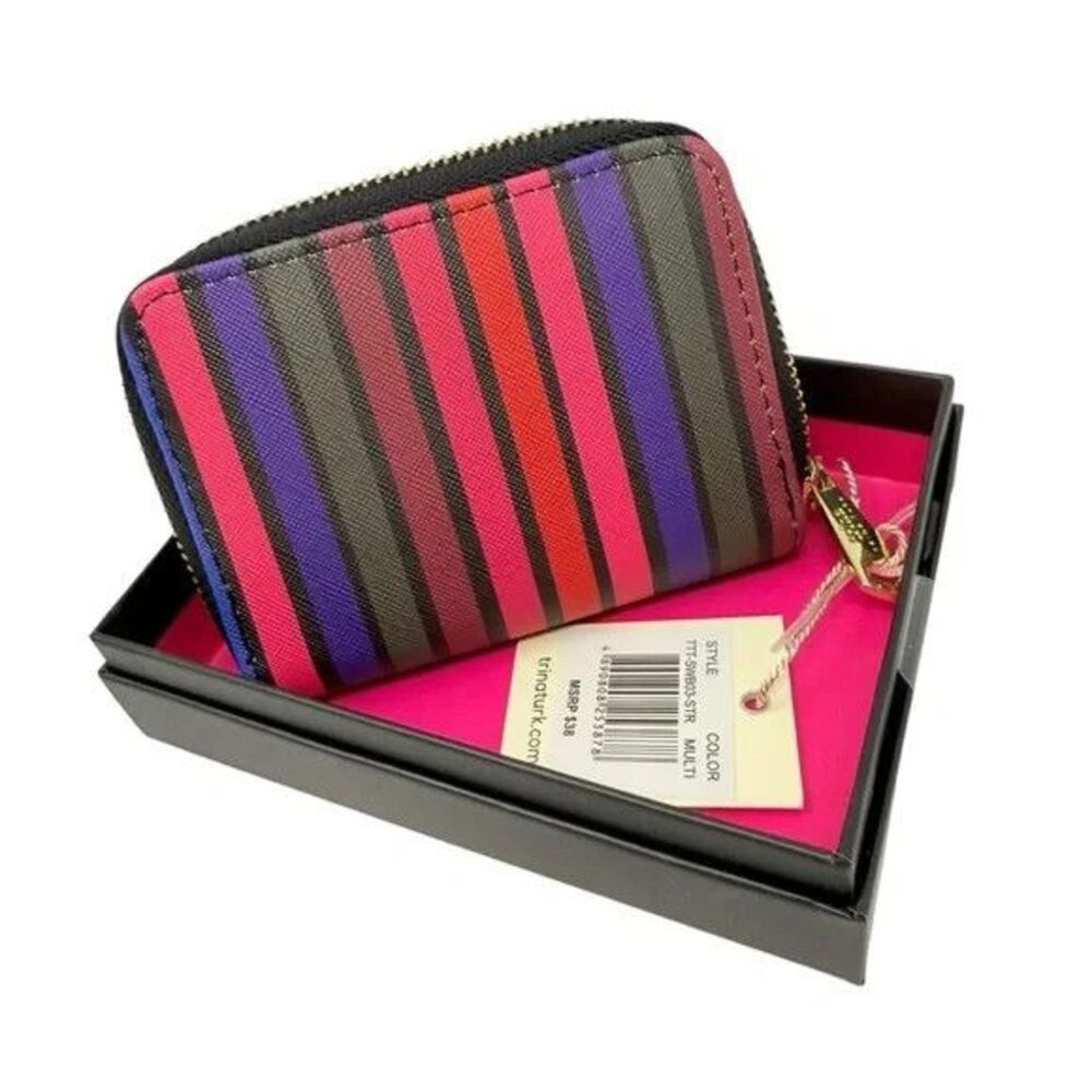 Trina Turk Small Zip Around Wallet Multicolored Stripe NWT Retail $38 - Picture 5 of 9